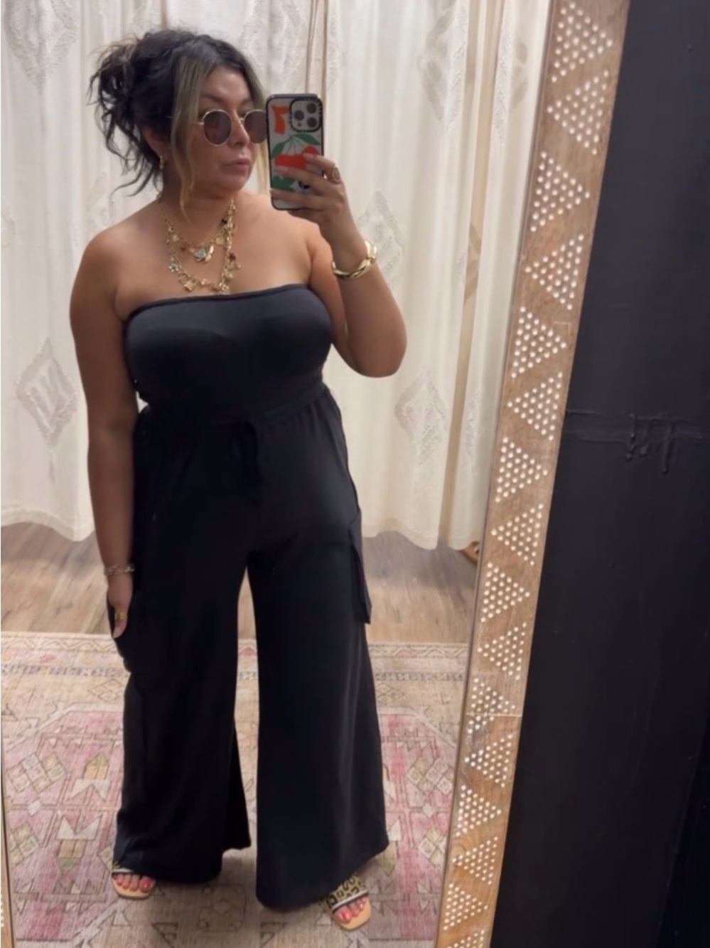 Strapless Wide-Leg Jumpsuit - Black